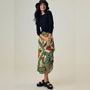 FARM Rio Anthropologie Button Down Midi Skirt NWOT